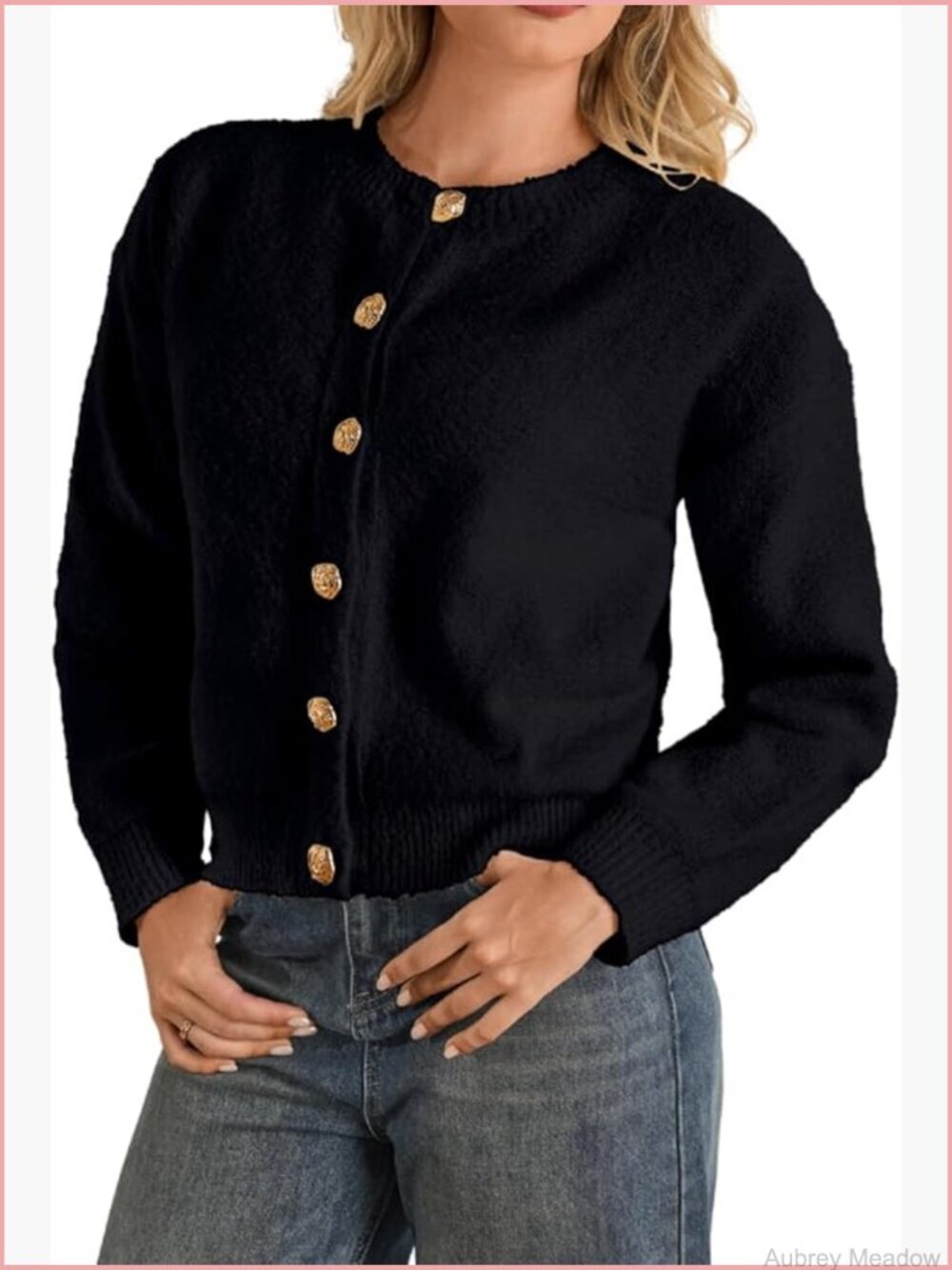 Chunky Knit Cardigan with Buttons Open Front Trendy Cozy Jacket